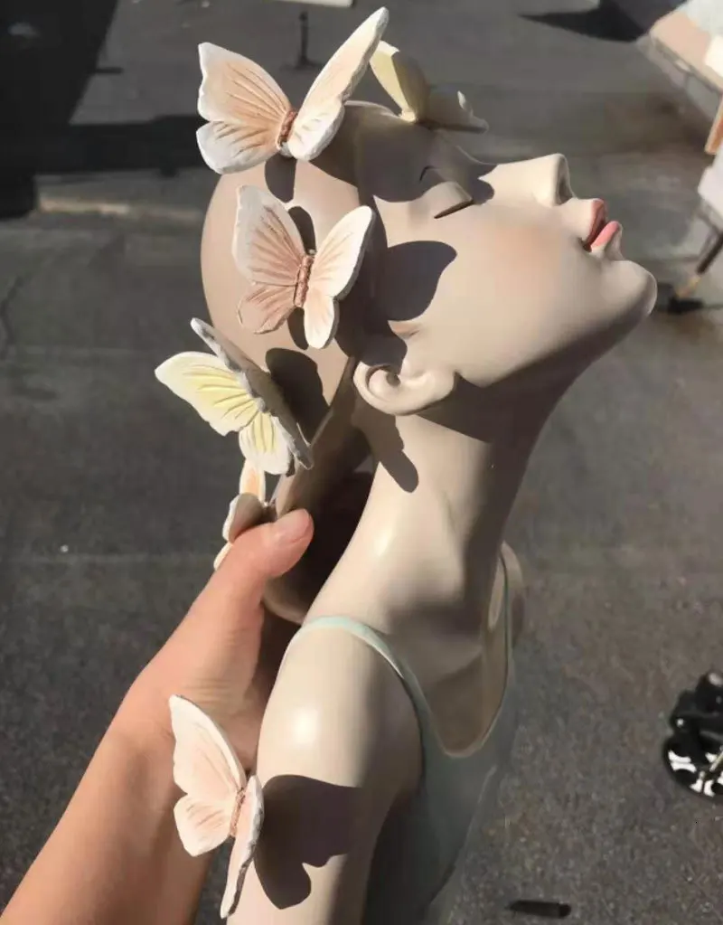 Керамические украшения для девочек, скульптура бабочки, настольные поделки, персонажи, статуя для девушек, украшение для комнаты, аксессуары