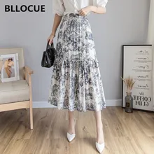 Новинка, осенняя дизайнерская подиумная Женская длинная юбка с животным принтом, высокая талия, плиссированная трапециевидная юбка, вечерние юбки макси