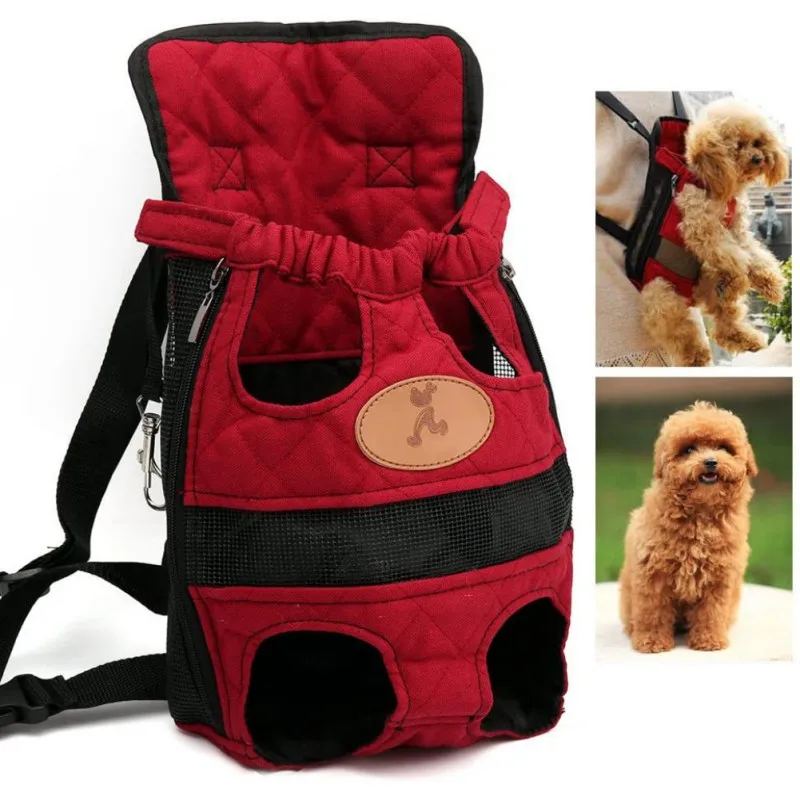 Mochila De viaje portátil para mascotas, doble hombro para transporte al aire libre, bolsa de transporte, mochila para perros, mochila para pecho para mascotas S/M/L/XL