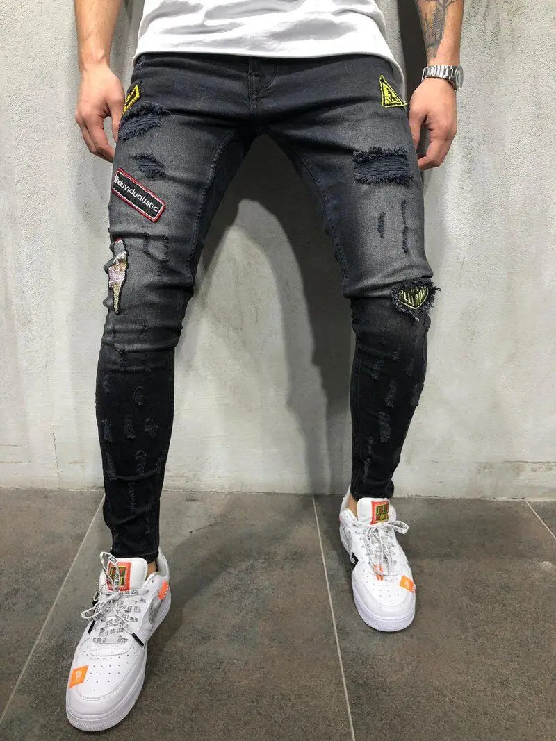 Новые джинсы Modis Pantalon Homme с вышивкой, джинсы Сальса Masculino, узкие ковбойский стиль, эластичные мужские джинсы для бега