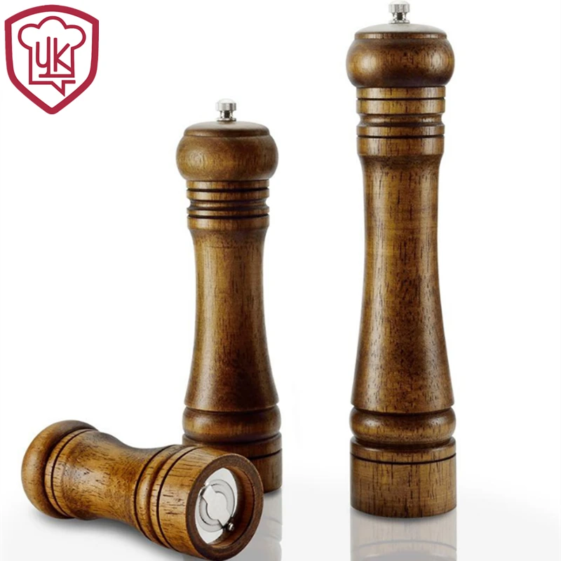 

Wooden Pepper Grinder Mill with Durable Adjustable Knob for Pepper, Salt, Spices