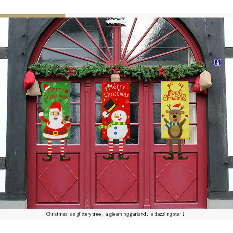 

Christmas Decorations For Home Door Decor Christmas Hanging Ornaments Window Hanging Cloth Christmas Gifts New Year C1484 e