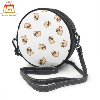 

Pug Dog Shoulder Bag Pug Dog Leather Bag Travel Multi Function Women Bags Women Small Teen Trendy Round Purse