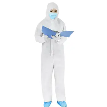 

Non-woven Waterproof Disposable Thick Durable Isolation Safely Clothes Coverall Dust Spray Siamese Security Protection Clothes