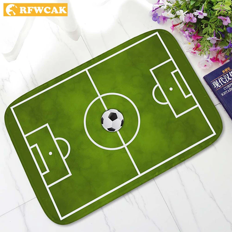 

RFWCAK Football Doormat Entrance Welcome Carpet Floor Mats Kitchen Pad Hallway Door Mat Living Room Anti-Slip Tapete Para Sala