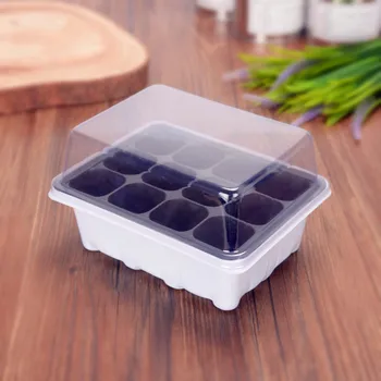 

1pcs Bonsai Gardening supplies 12-hole seedling box Seedling tray Nursery pot Family nursery box Three-piece suit