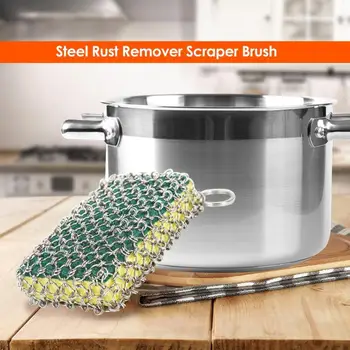 

Stainless Steel Ring Wash Pot Net Metal Brush Bag Shape Kitchen Clean Tools