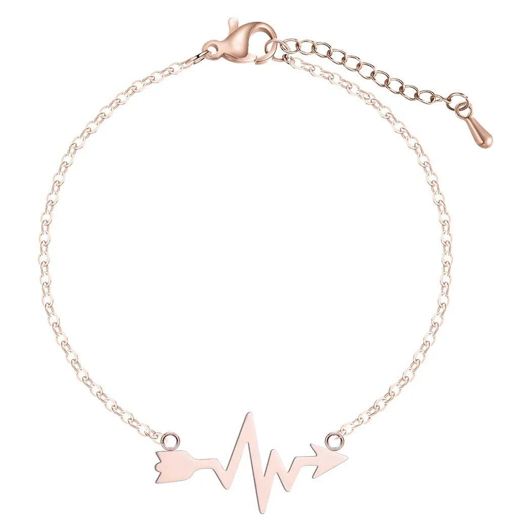 Нержавеющая сталь творческая личность леди браслет производитель прямой подвеска в виде электрокардиограммы браслет