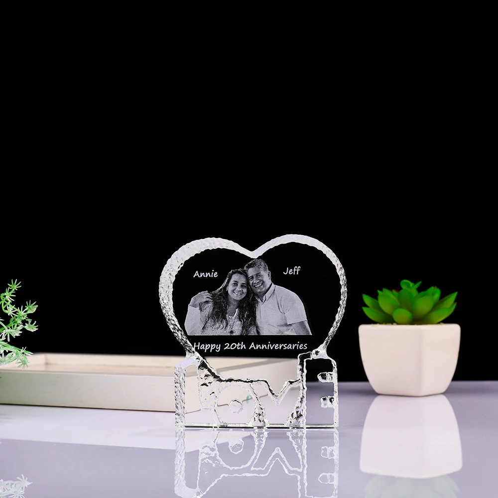 1 шт. индивидуальные фото лазерная гравировка Inisde прозрачный кристалл любовь Айсберг Phoro рамка Свадебные сувениры подарки