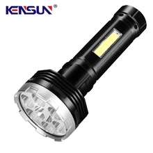 

7*Bright Led Powerful COB Handheld Flashlight High Power Light Rechargeable ABS Camping Lamp Super Tactical Torch