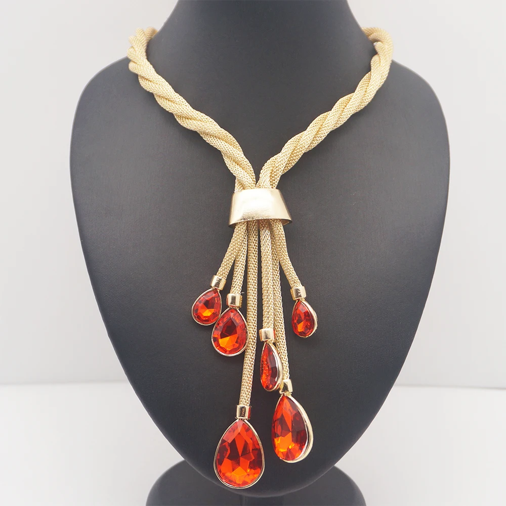 Fine jewelry Свадебные украшения в африканском стиле Большой ювелирные изделия наборы Настоящее покрытием золотом комплект ювелирных изделий
