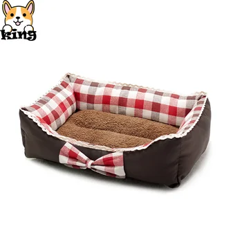 

2019 New Limited Fashion Dog Beds Lace Lattice Printed Puppy Bed Warm Four Season Kennel Pillow For Small Midum Pets House