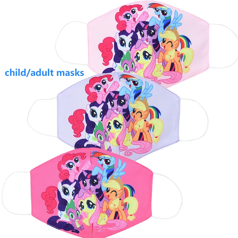 My Little poni-mascarilla lavable de unicornio para niños y adultos, máscara reutilizable de chico bonita cara de dibujos animados, a prueba de polvo, regalo