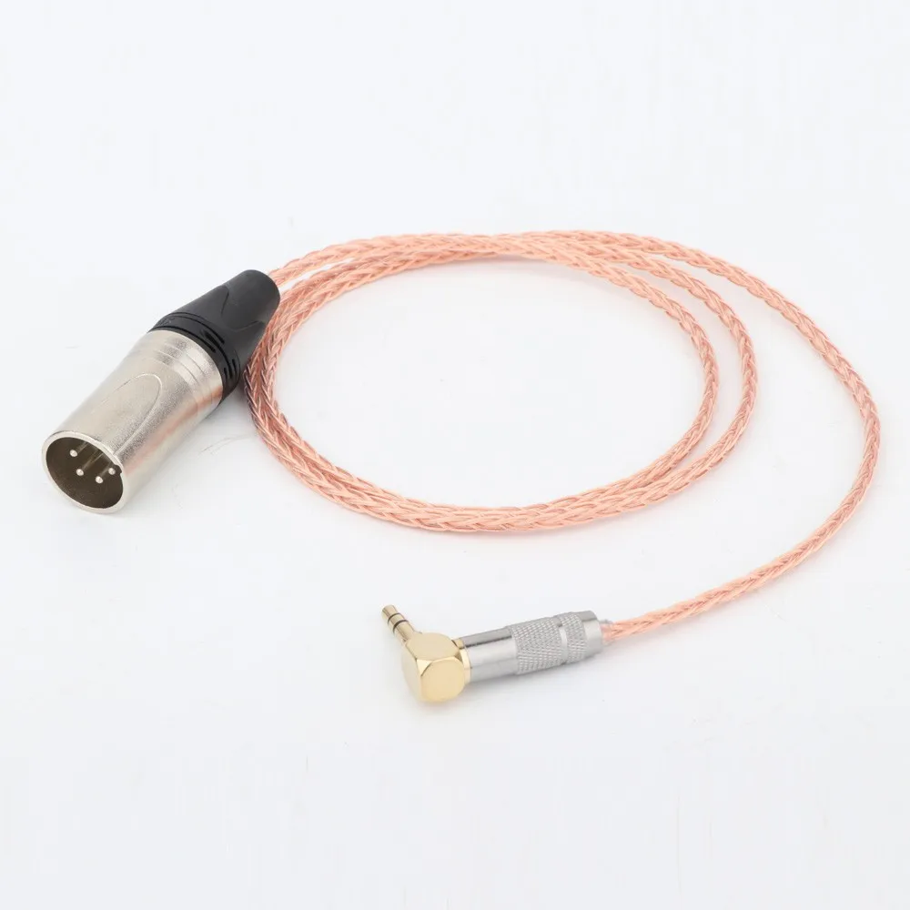 1PCS HI End OCC Copper 4pin XLR male Headphone Upgrade Cable for Fostex T60RP T20RP T40RPmkII T50RP 8 Core 6N single crystal cop