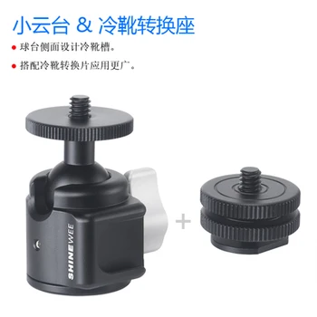 

mini ballhead monopod ball head tripod head 360 panoramic head with hot shoe base mount adapter for dslr camera flash microphone