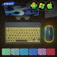 Клавиатура Teclado с подсветкой, совместимая с Bluetooth, для iPad, Android, Windows, iOS, телефона, планшета, беспроводная клавиатура и мышь для Samsung Клавиатура Teclado с подсветкой, совместимая с Bluetooth, для iPad, Android, Windows, iOS, телефона, планшета, беспроводная клавиатура и мышь для Samsung