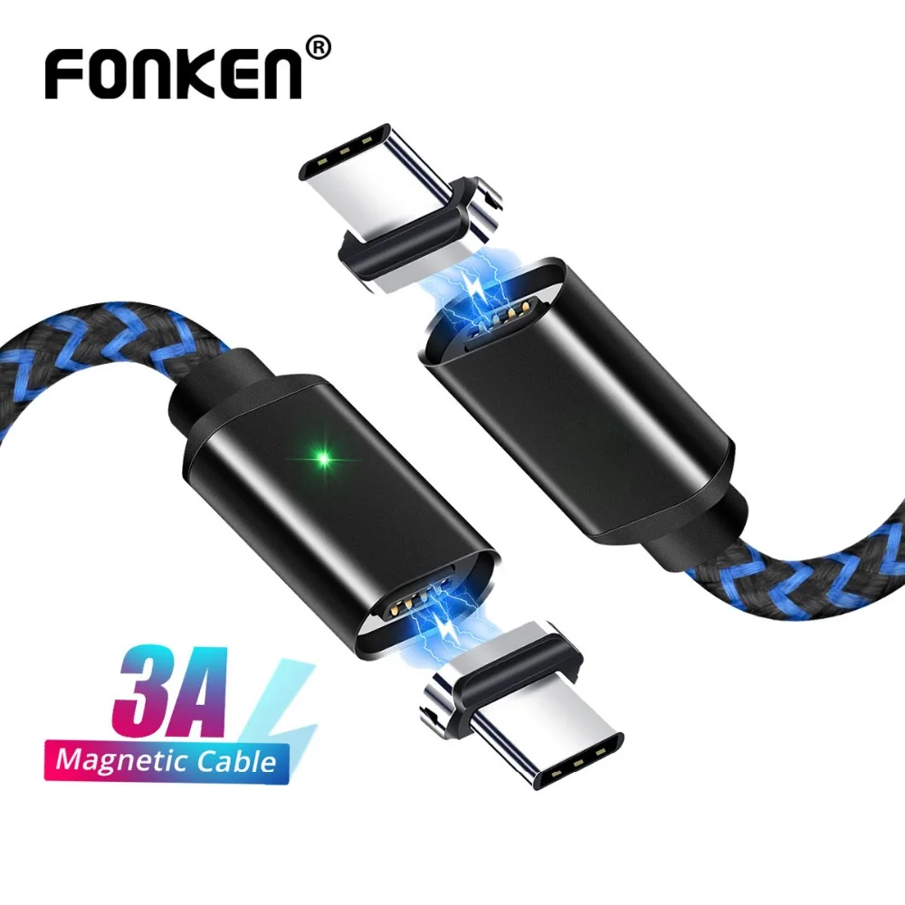 Магнитный кабель USB Type-C FONKEN зарядный для Мобильный телефон быстрой зарядки и