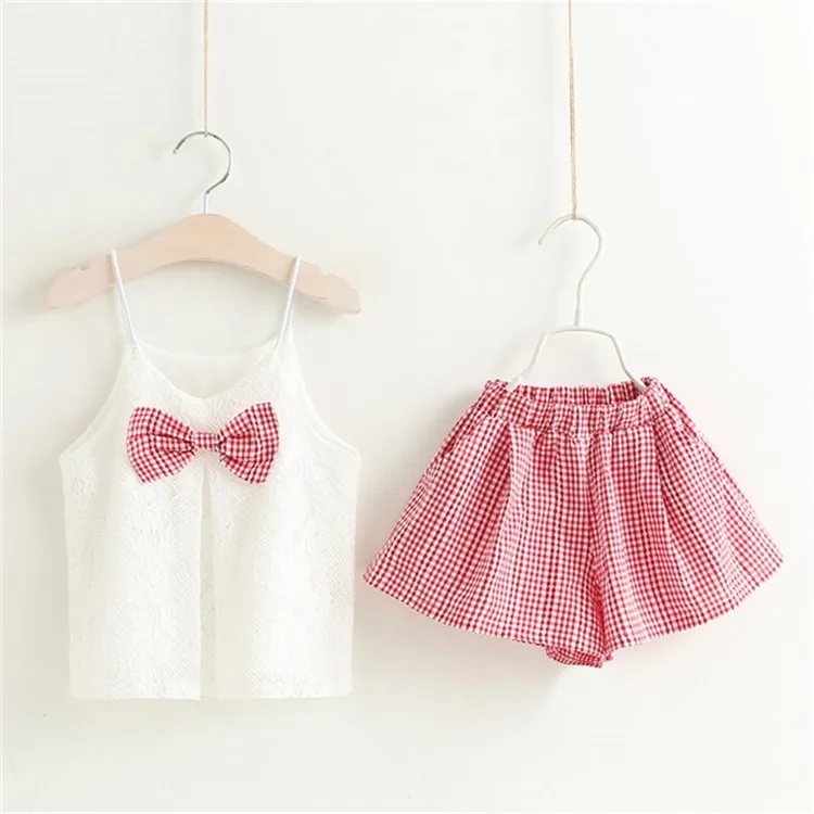 newborn baby clothing gift set Summer Baby Girls Clothes Sets Lace Vest + Shorts 2Pcs Outfits Cotton Kids Suit For Girls Clothing First Birthday Party Set 2022 Baby Clothing Set medium