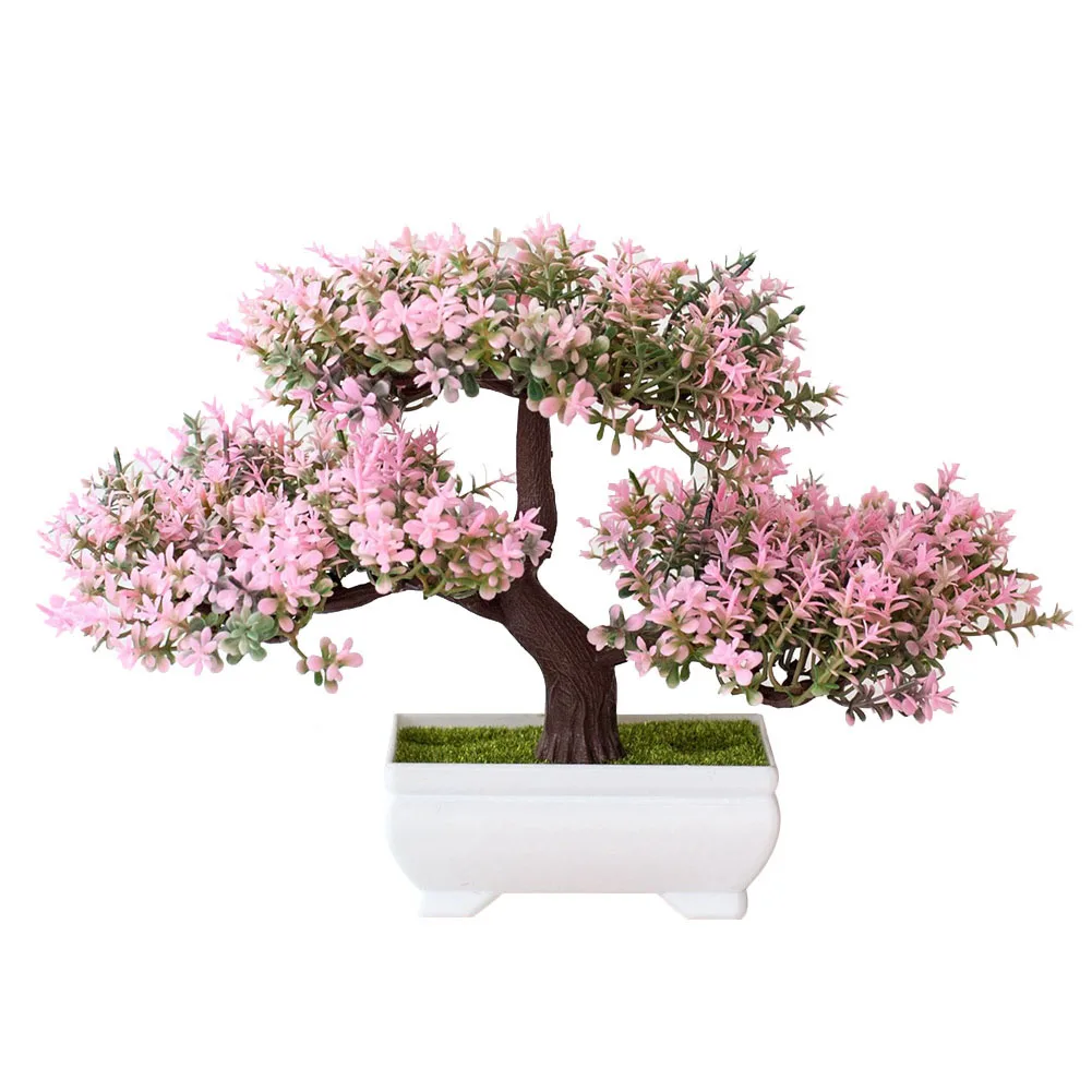 Лидер продаж; 1 шт.; искусственный цветок; сосновые растения; реквизит для фотосессии; декор для свадьбы и дома; бонсай - Цвет: Розовый