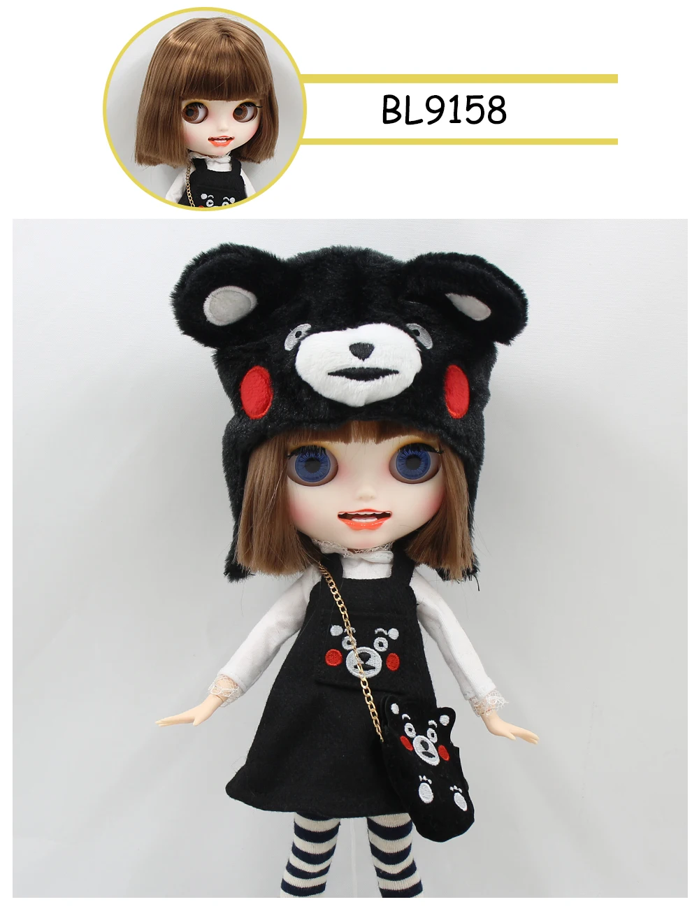 Chloe – Premium Custom Neo Blythe Doll with Brown Hair, White Skin & Matte Smiling Face 1