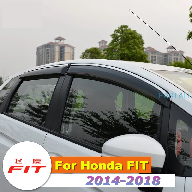 For Honda FIT JAZZ 2014-2018 Car window visor bar rain eyebrow decorative strip GK5 decoration | Автомобили и мотоциклы