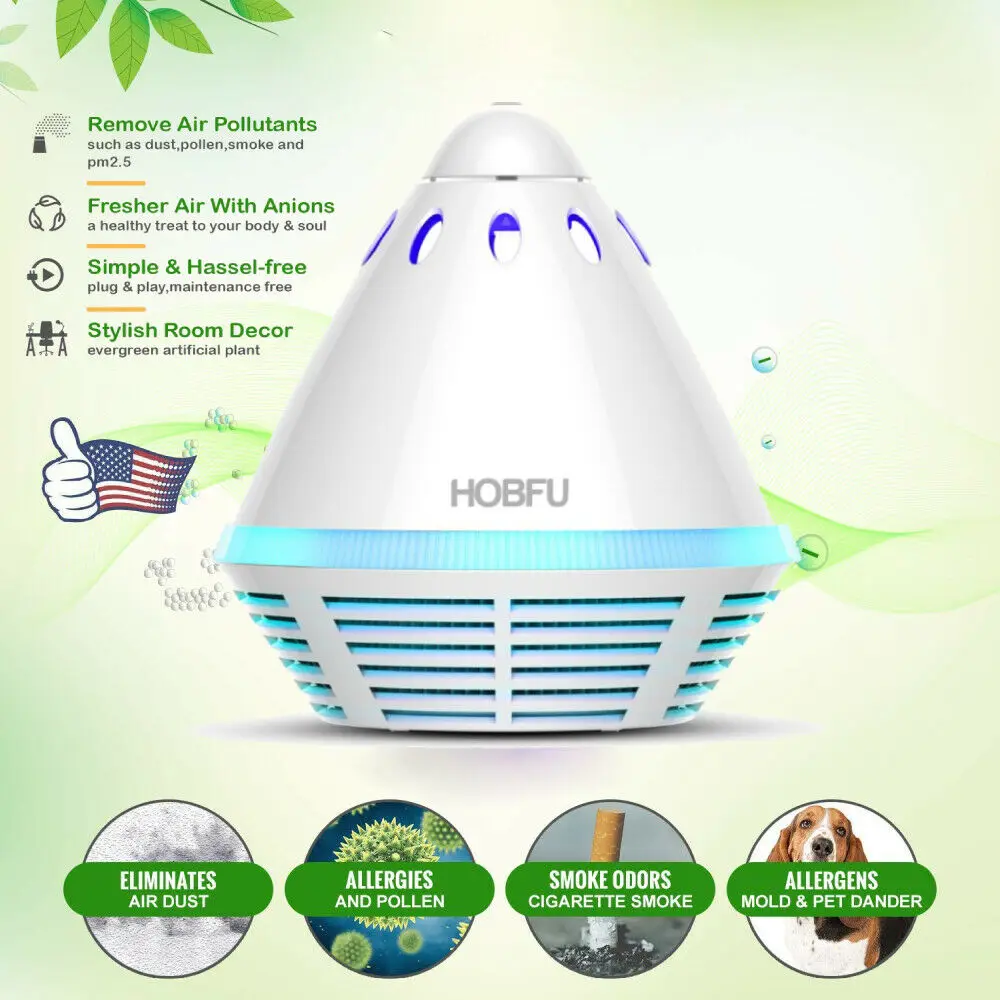 

HOBFU Portable Desktop Air Purifier Tower Shape Air Cleaner Hepa Type Homes Purifier Remove Cigarette Smoke Odor Smell For Home