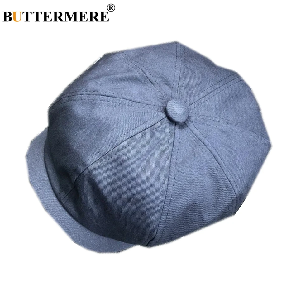 BUTTERMERE хлопковая синяя газетная Кепка шляпа в стиле Гэтсби для мужчин и женщин Весенняя восьмиугольная кепка британский Повседневный мужской женский берет брендовая плоская кепка
