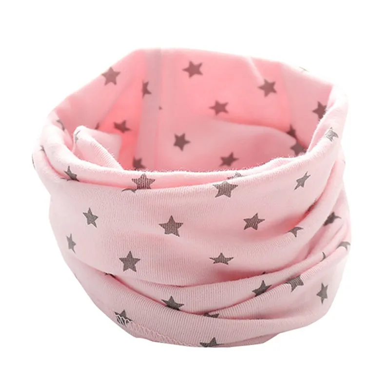 Flower Dinosaur Star Print Spring Autumn Children Girl Boy O Ring Warmer Collar Neckerchief Cotton Baby Scarf