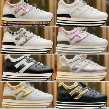 

Prova Perfetto 2020 Fashion H Woman Sneakers Platform 6cm Colorful Genuine Leather Women Shoes Lace Up Thick Bottom Shoes Female
