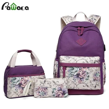

3 Pc/set Anti Theft Backpack Men Women Casual Backpack School Backpacks for Teen Lightweight Kids Bookbags Travel Backpack Set