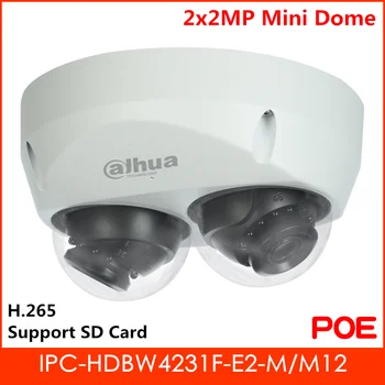 

Dahua Panoramic Camera 2x 2MP IR Mini Dome IP Camera H.265 Smart Detection Support POE and SD Card Security camera