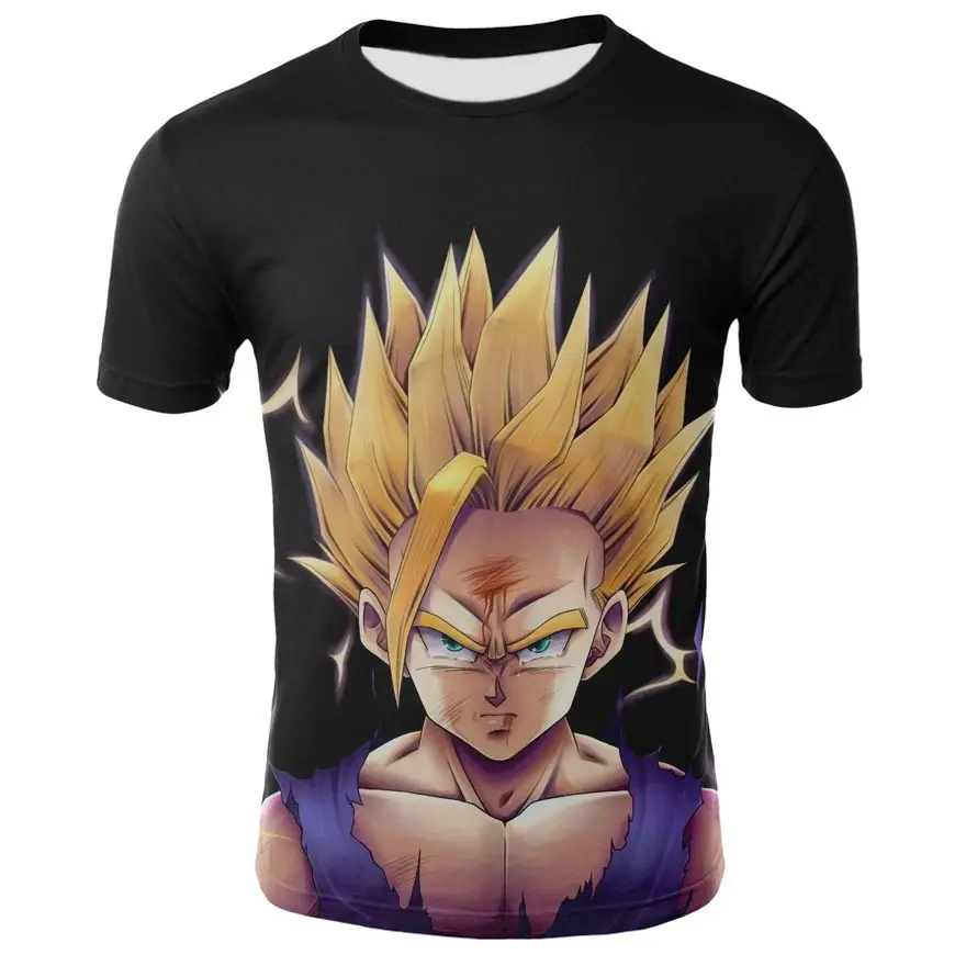 Новый Dragon Ball Z футболки мужская летняя 3D печать Супер Saiyan Goku Черный Дракон мяч