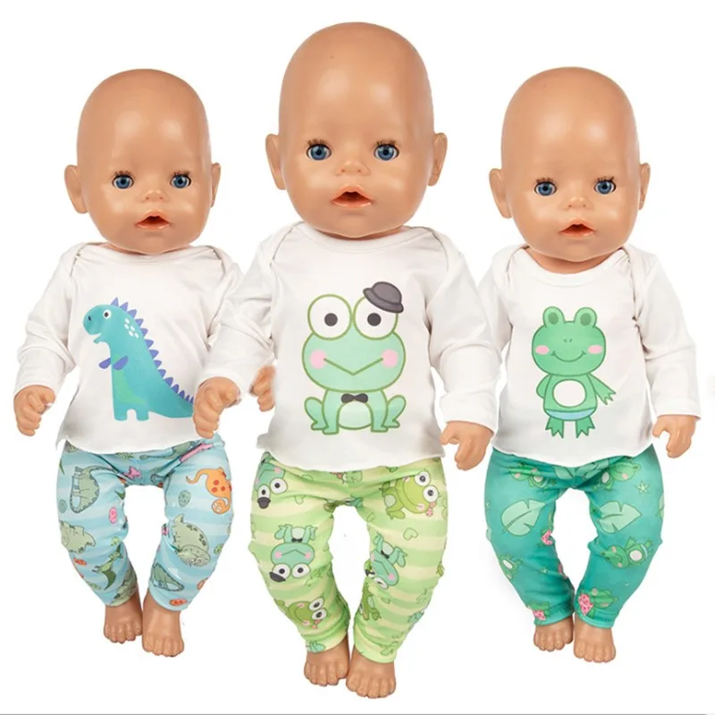 

Doll Clothes Baby New Born Fit 18 inch 40-43cm Doll Dinosaur Frog Unicorn Clothes Accessories For Baby Birthday Gift