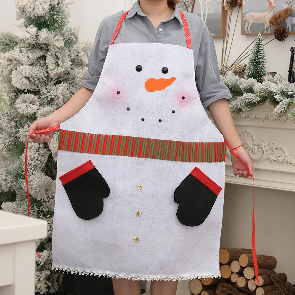 Luanqi Christmas Pinafore Apron kitchen Apron For Women Cloth Fabric Christmas Bag Merry Christmas Decorations Home Party Supply