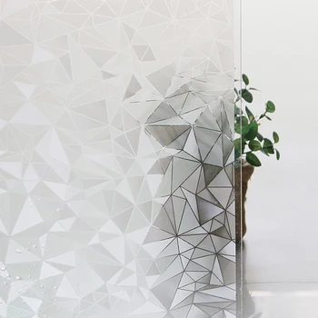 

Thicken Home Bathroom Privacy Geometric Window Sunscreen Diamond PVC Electrostatic Decorative Office Non-adhesive Glass Film