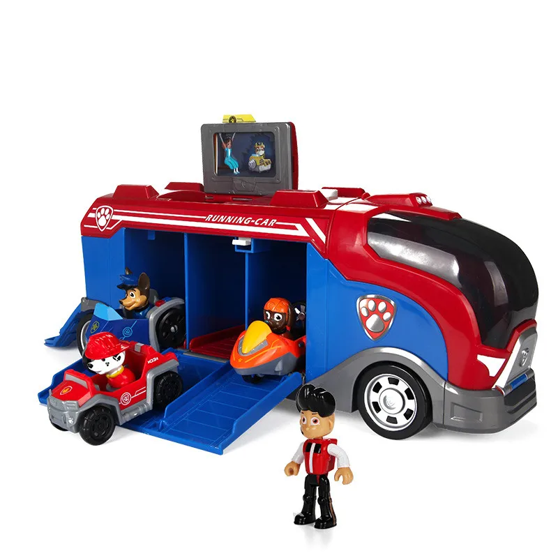 

Genuine Dog Paw Patrol Puppy Patrol Bus Patrulla Canina Toy Model Rescue Model Ryde Archie Children's Toy Car Child Gift