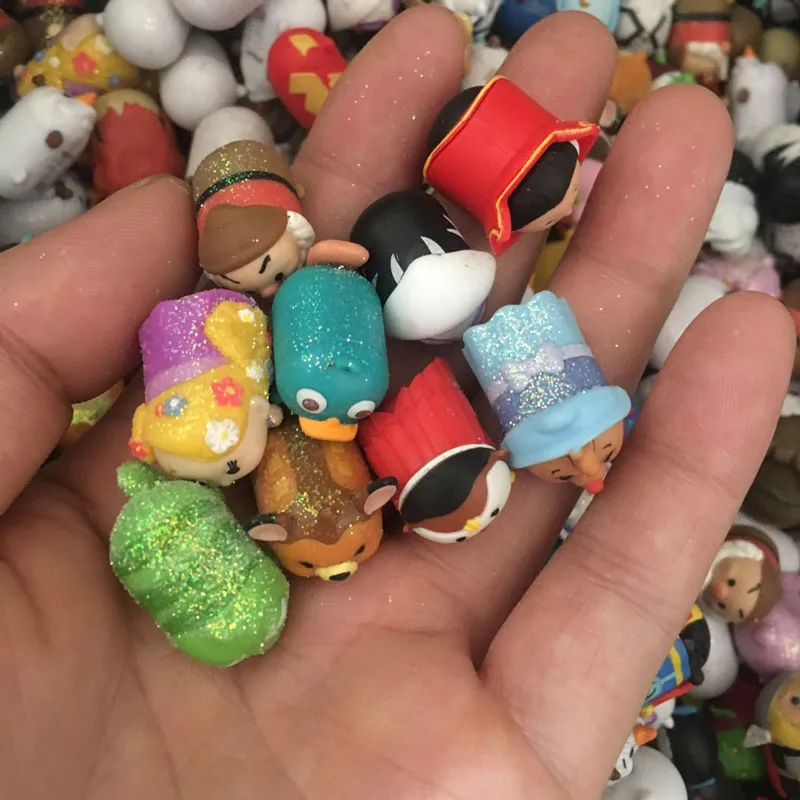 

100/50pcs Rare Glitter mini tsuming figurine disneys cartoon figure original toy Limite edition Xmas Gift for boy girl doll