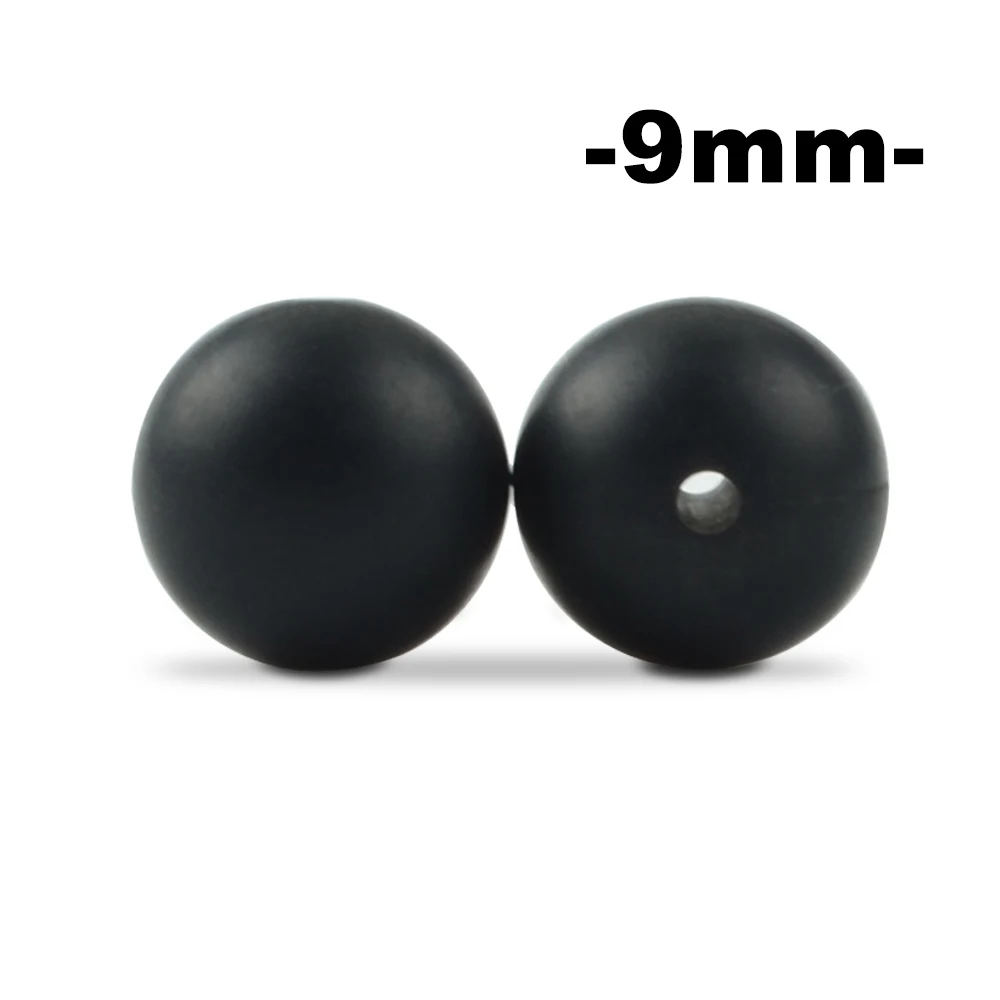 black LOFCA, 9 мм, 100 шт., силиконовые бусины для прорезывания зубов, Прорезыватель для зубов, ожерелье для кормления ребенка, соска, клипса для ухода за полостью рта, не содержит бисфенола, пищевой, цветной - Цвет: black