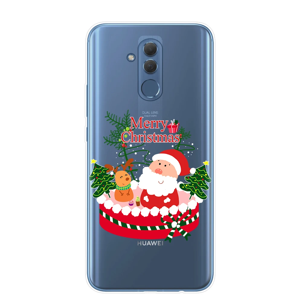 T7356 Веселый Чехол для телефона с рождественским рисунком для Huawei Mate 10 20 30 Lite рro Y5 Y6 Prime Y9 милые Санта Клаус Лось мягкие чехлы из термополиуретана чехлы - Цвет: T7356