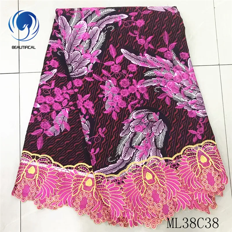 

BEAUTIFICAL ankara prints african wax embroidery cord laces guipure decoration 2019 african wax laces nigerian ML38C38