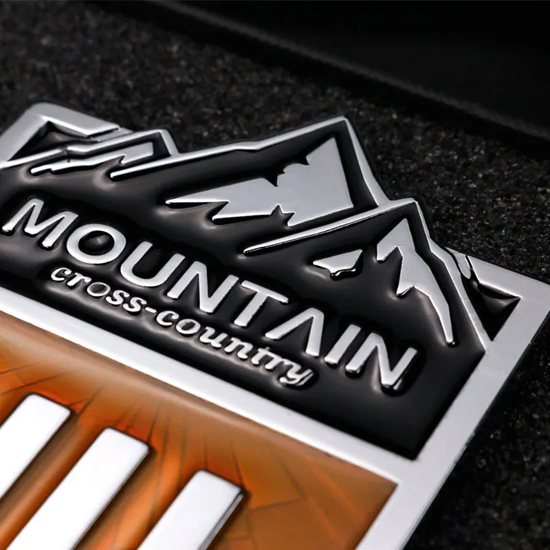 Hotsticker Mountain Cross Country Car Emblem Tailgate Fender 4WD Badge 3D Metal Decor for Jeep Compass Grand Cherokee wrangler