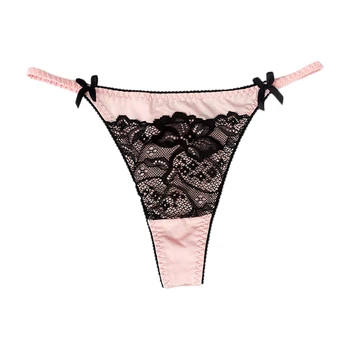 

US Size Women G-string Sexy Lace Bow Underwear Ladies Panties Lingerie Bikini T Back Underwear Pants Thong Intimatewear 1Pcs/lot