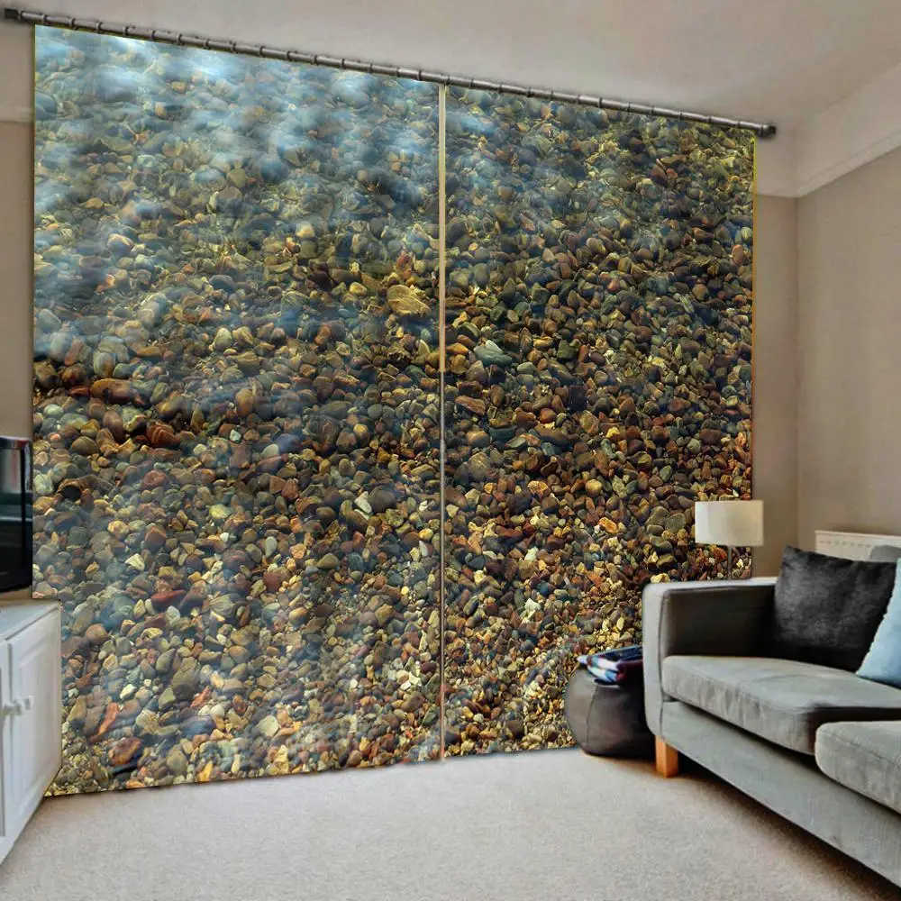 

High quality custom 3d curtain fabric liver stone curtains for bedroom living room blackout curtains