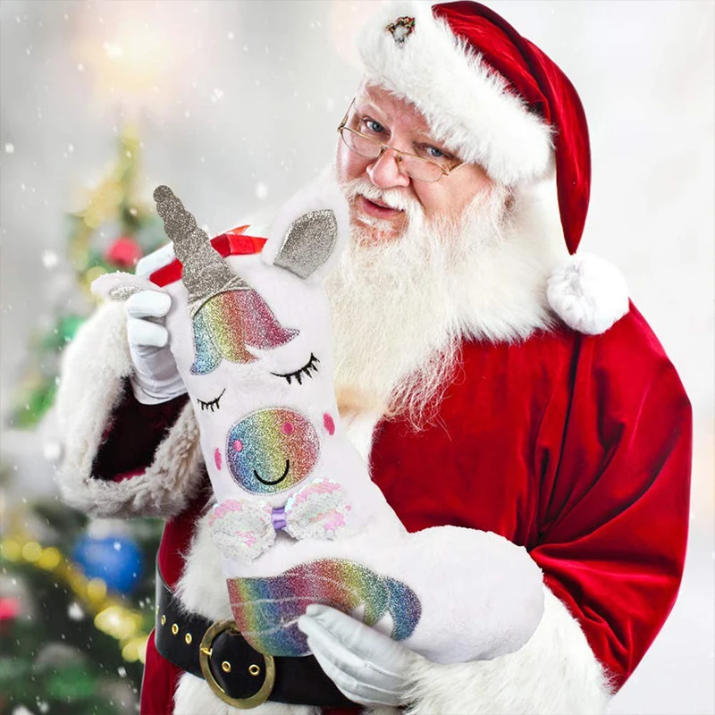 Sequined Unicorn Christmas Sock 4