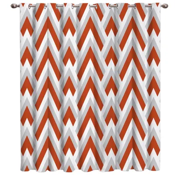 

Geomety Blue Grey And Red Window Curtains Dark Window Blinds Living Room Blackout Bedroom Drapes Fabric Print Decor Kids Curtain