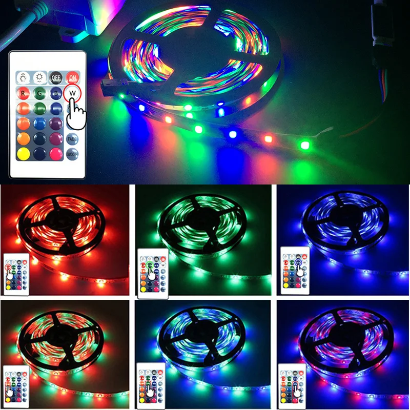 Светодиодная ленсветильник 2835 SMD RGB лента 5 м 10 15 20 12 В постоянного тока гибкая