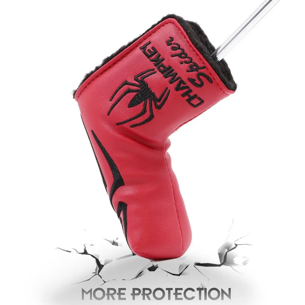 

New Spider with Silver Web Golf Putter Cover Headcover for Blade Golf Putter Red White Black Head Cover Free Shipping