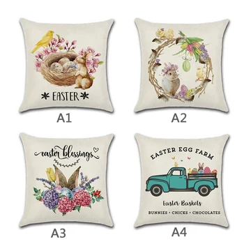 

Easter Egg Bunny 18x18 Inch Easter Pillow Covers For Home Decor Truck Decor Easter Throw Pillows Decorative Cushion Cases