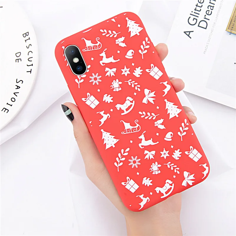 Lovebay мультяшный чехол для телефона с рождественским рисунком для iPhone 11, 7, 8, 6, 6S Plus, мягкий чехол с Санта Клаусом для iPhone XR, X, Xs, 11Pro, Max, милая задняя панель - Цвет: T9
