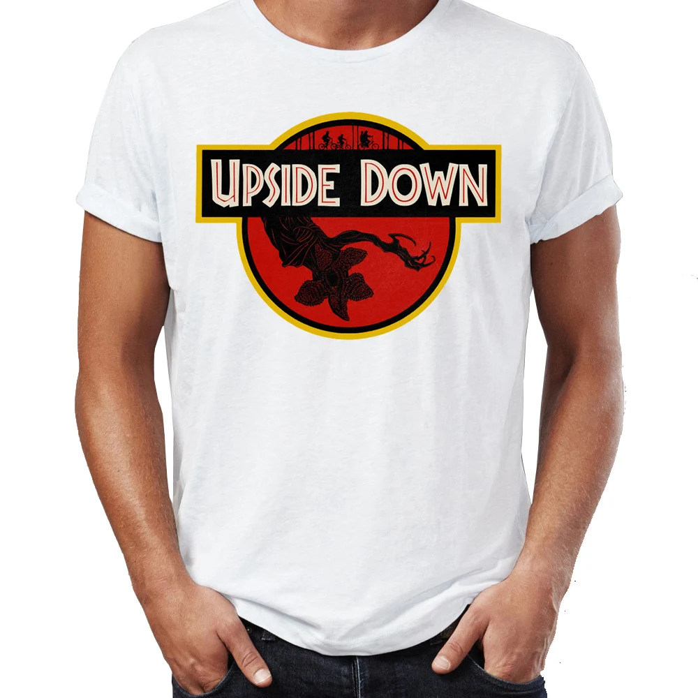 

Men's T Shirt Jurassic Upside Down Stranger Things Cult Classic Artsy Awesome Artwork Printed Tee
